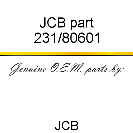 JCB part 231/80601