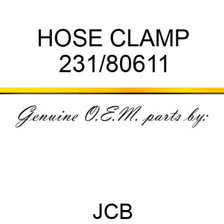 HOSE CLAMP 231/80611