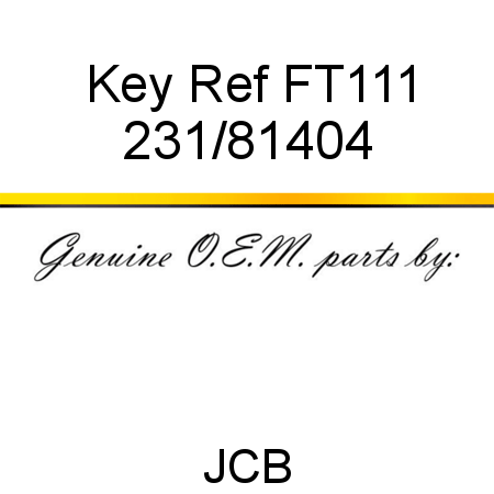 Key, Ref FT111 231/81404