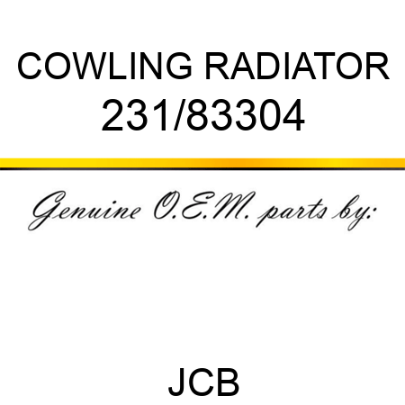 COWLING RADIATOR 231/83304