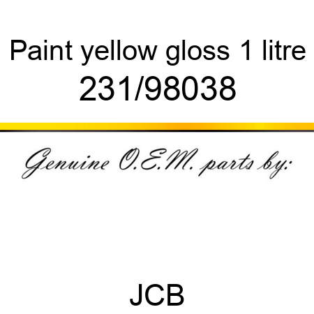 Paint, yellow gloss, 1 litre 231/98038