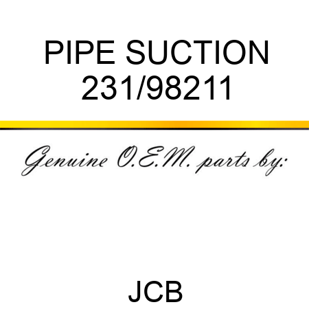 PIPE SUCTION 231/98211