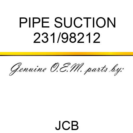PIPE SUCTION 231/98212