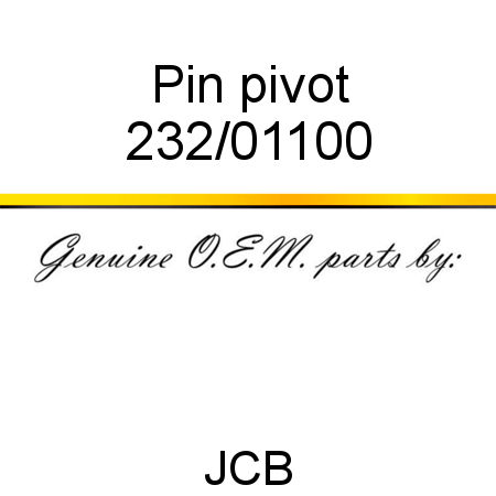 Pin, pivot 232/01100