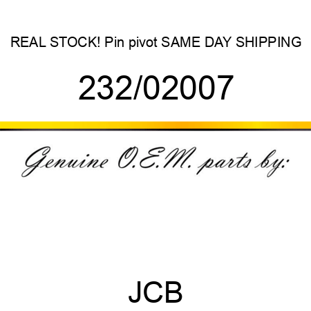 REAL STOCK! Pin, pivot SAME DAY SHIPPING 232/02007