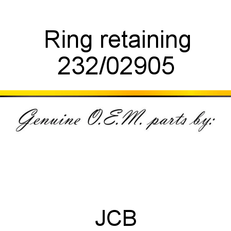Ring, retaining 232/02905