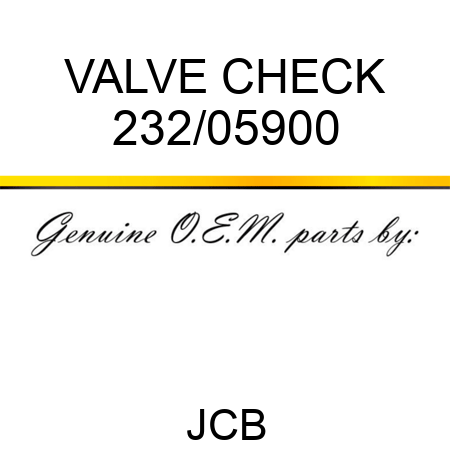 VALVE CHECK 232/05900
