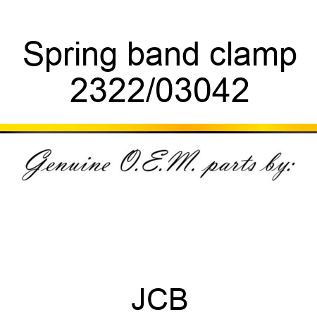 Spring band clamp 2322/03042