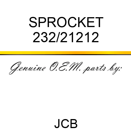 SPROCKET 232/21212