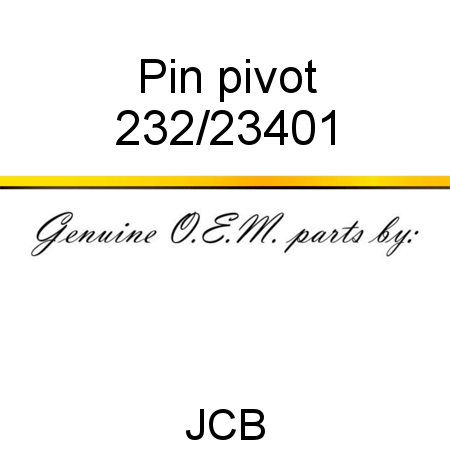 Pin, pivot 232/23401