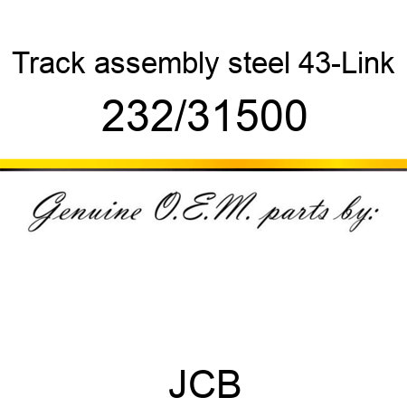 Track, assembly, steel, 43-Link 232/31500
