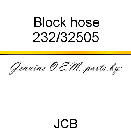Block, hose 232/32505