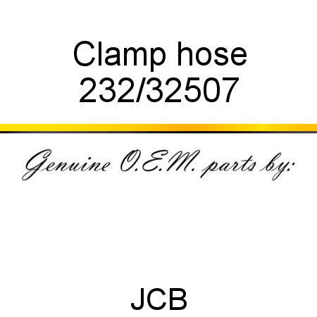 Clamp, hose 232/32507