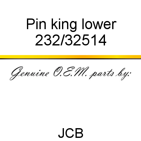 Pin, king, lower 232/32514