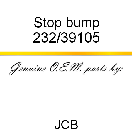 Stop, bump 232/39105
