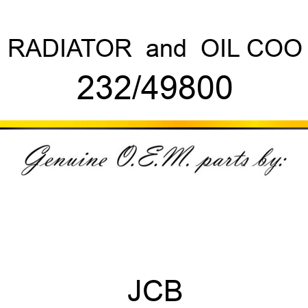 RADIATOR & OIL COO 232/49800
