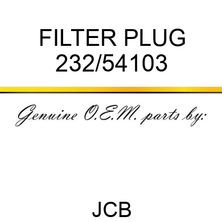 FILTER PLUG 232/54103