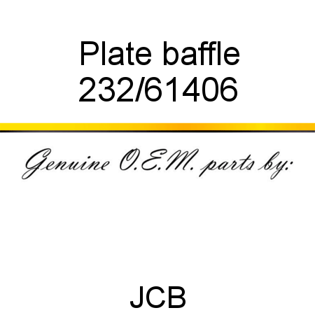 Plate, baffle 232/61406