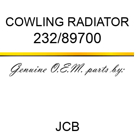 COWLING RADIATOR 232/89700