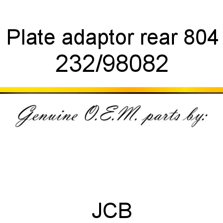 Plate, adaptor, rear, 804 232/98082