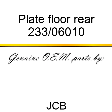 Plate floor, rear 233/06010