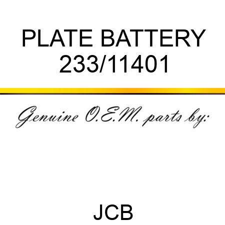 PLATE BATTERY 233/11401