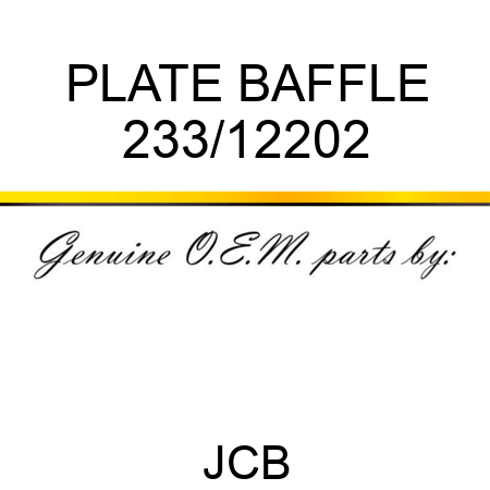 PLATE BAFFLE 233/12202