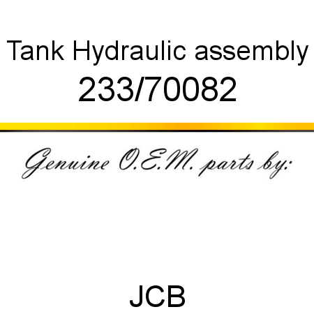 Tank, Hydraulic assembly 233/70082