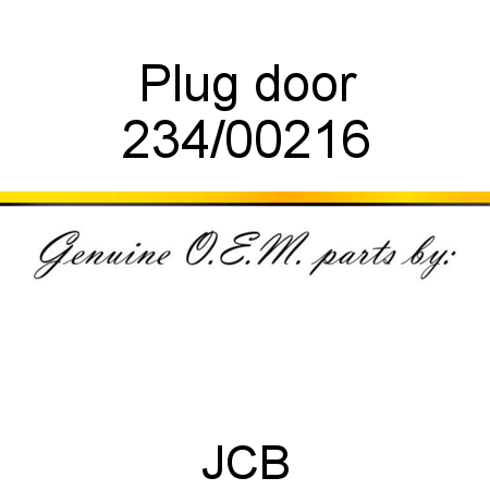 Plug, door 234/00216