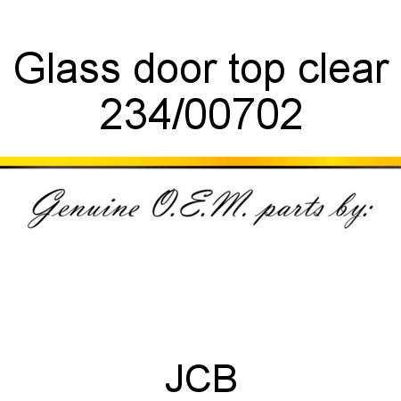 Glass, door top clear 234/00702