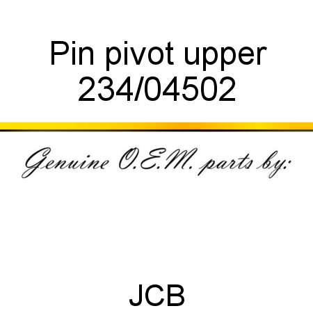 Pin, pivot, upper 234/04502
