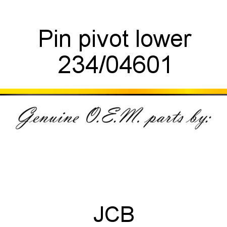 Pin, pivot, lower 234/04601