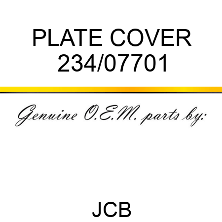 PLATE COVER 234/07701