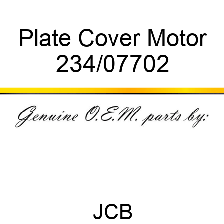 Plate Cover Motor 234/07702