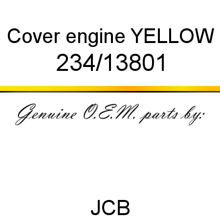 Cover, engine, YELLOW 234/13801