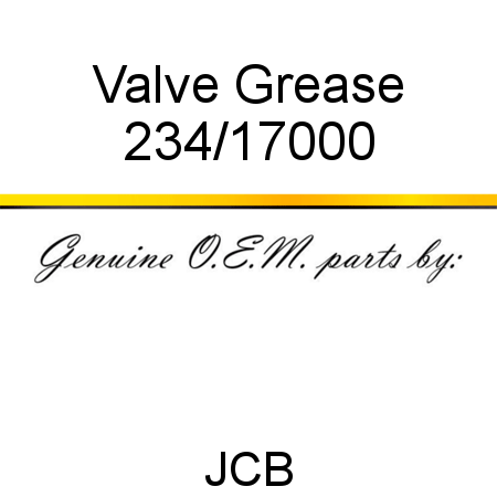 Valve, Grease 234/17000