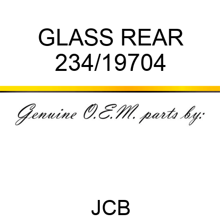 GLASS REAR 234/19704