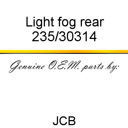 Light, fog, rear 235/30314