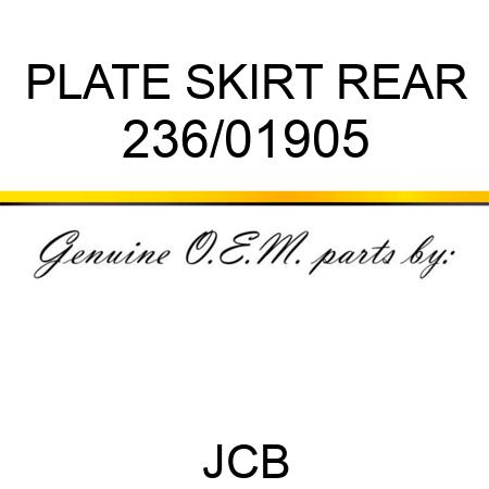 PLATE SKIRT REAR 236/01905