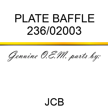 PLATE BAFFLE 236/02003