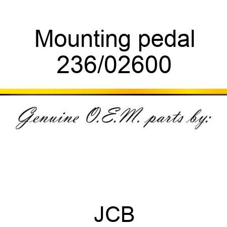 Mounting pedal 236/02600