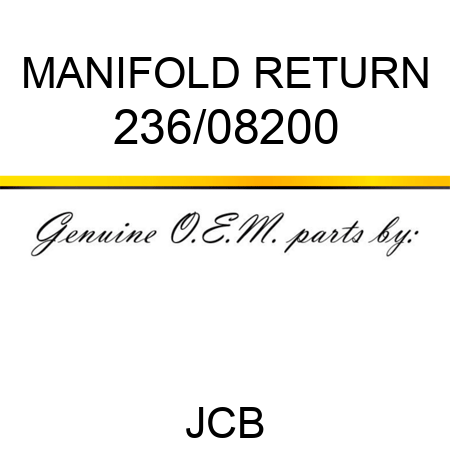 MANIFOLD RETURN 236/08200