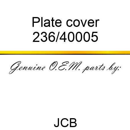 Plate cover 236/40005