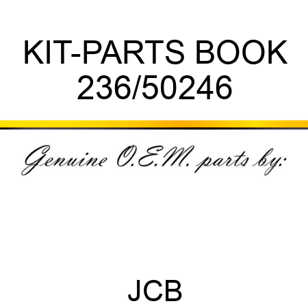 KIT-PARTS BOOK 236/50246