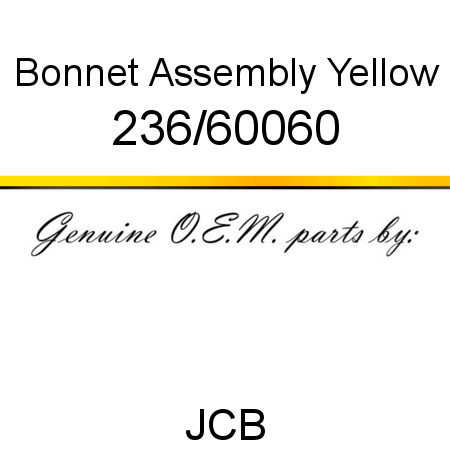Bonnet, Assembly Yellow 236/60060