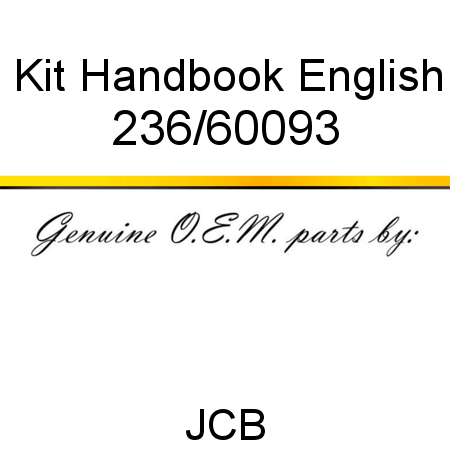 Kit, Handbook English 236/60093