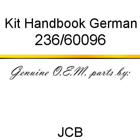 Kit, Handbook German 236/60096
