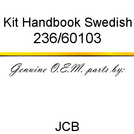 Kit, Handbook Swedish 236/60103