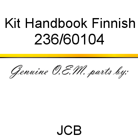 Kit, Handbook Finnish 236/60104