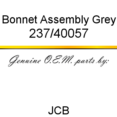 Bonnet, Assembly Grey 237/40057